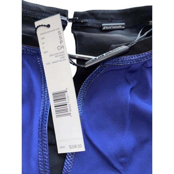 Elie Tahari Ciella Silk Blouse Women's Size Small Two Tone Silk $298‎ - Picture 2 of 10